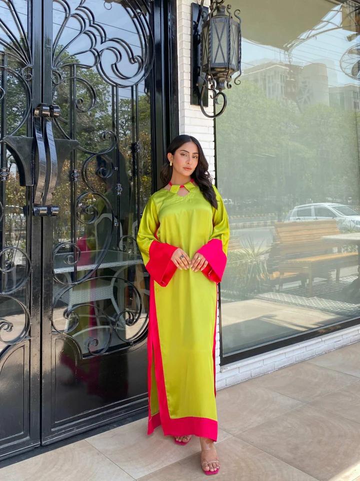 Zayna Lime Kaftaan
